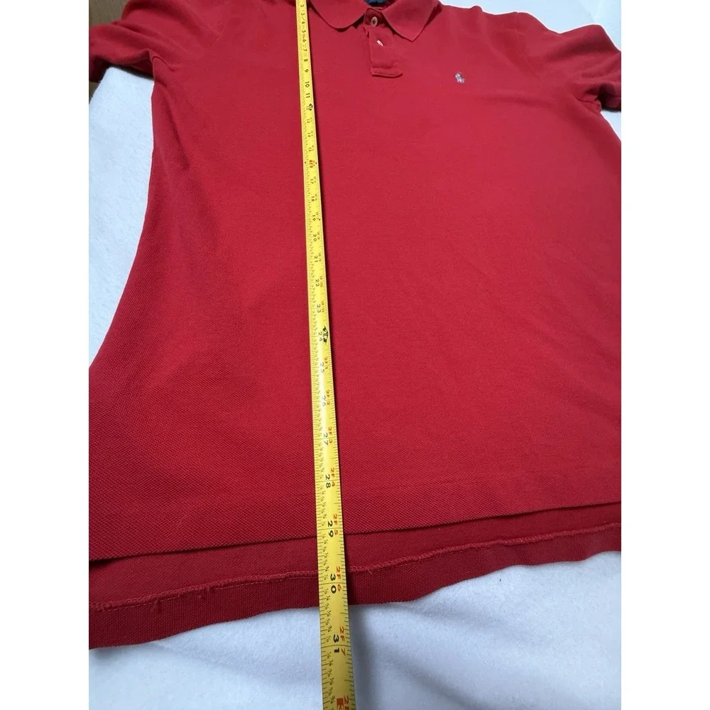 Ralph Lauren Men Polo Shirt Size L Red Pony Short Sleeve Cotton